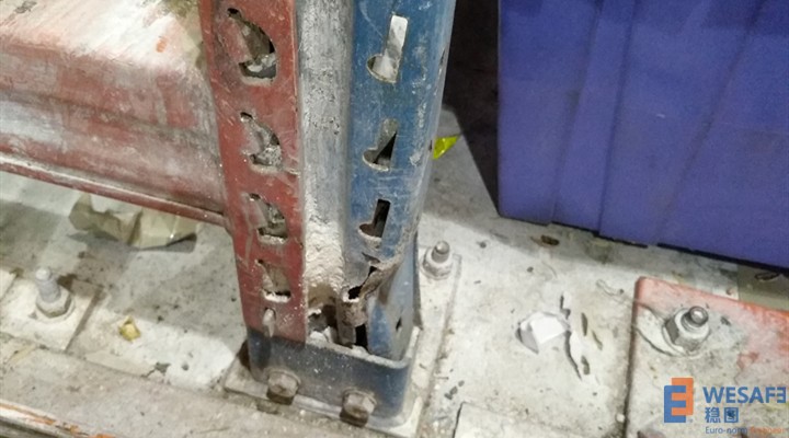 貨架立柱損壞﻿—貨架檢測